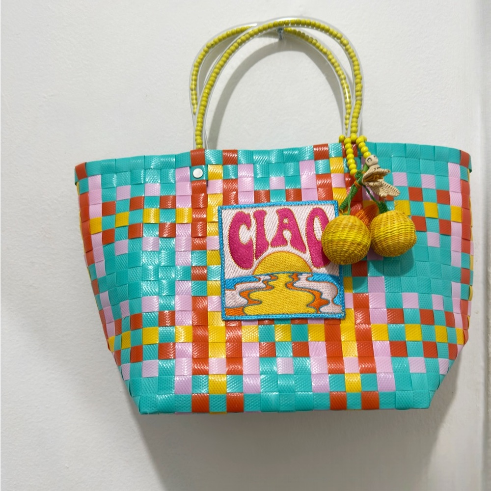 REVOLVE Wish You Were Here Handbag in Turquoise Mercedes Salazar